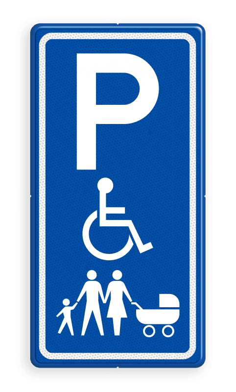 Verkeersbord parkeerplaats voor Invalide en/of Gezinnen