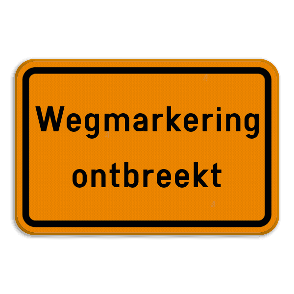 Verkeersbord SB250 F39 - Wegmarkering ontbreekt