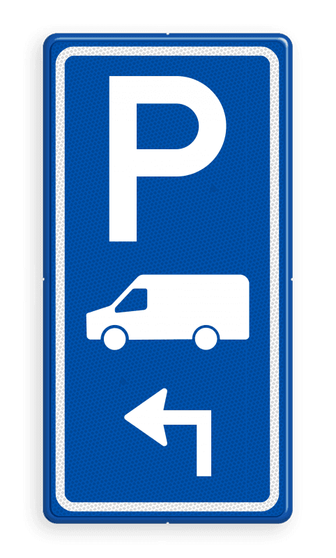 Parkeerroutebord E8p busje met pijl