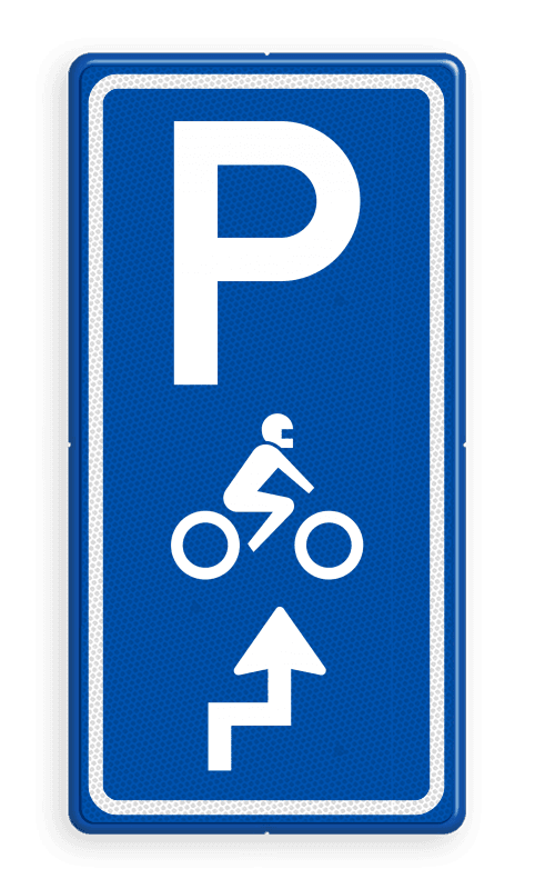 Parkeerroutebord E8m motor met pijl