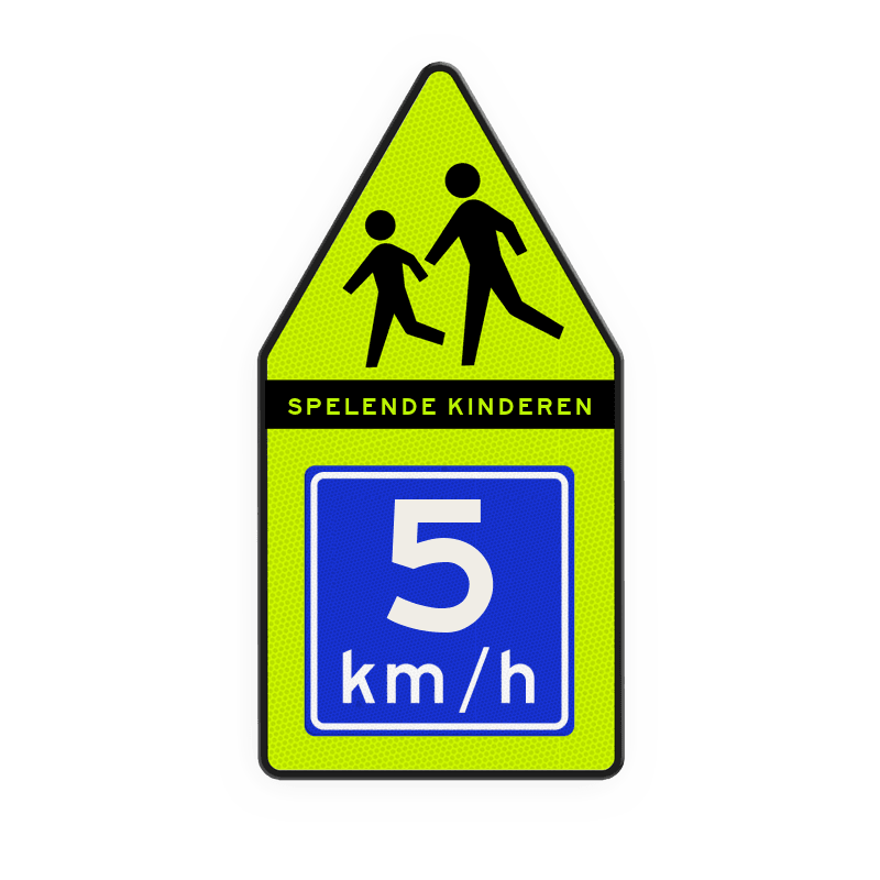 Spelende kinderen bord 500x1000mm met adviessnelheid