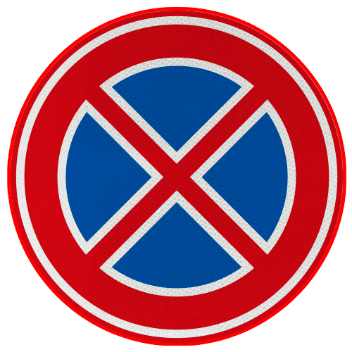 Verkeersbord RVV E02 - Verbod stil te staan