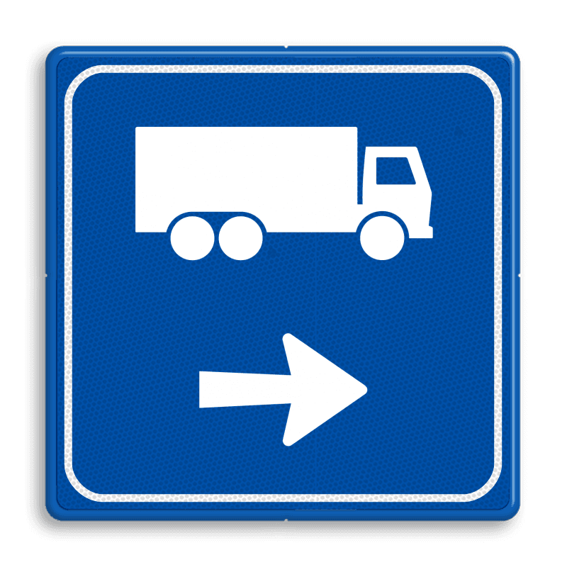 Verkeersbord - Routeverwijzing Vrachtwagen - reflecterend