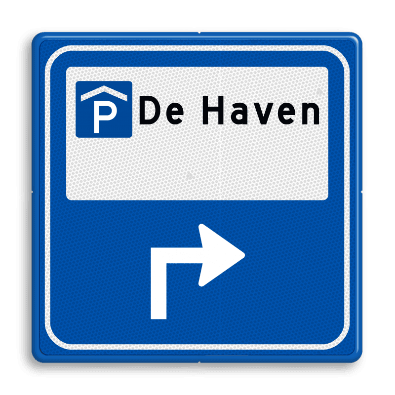 Verkeersbord - Parkeerplaatsverwijzing overdekt
