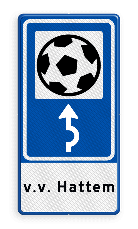 Routebord BW101 (blauw) - 1 pictogram met aanpasbare pijl en tekstvlak