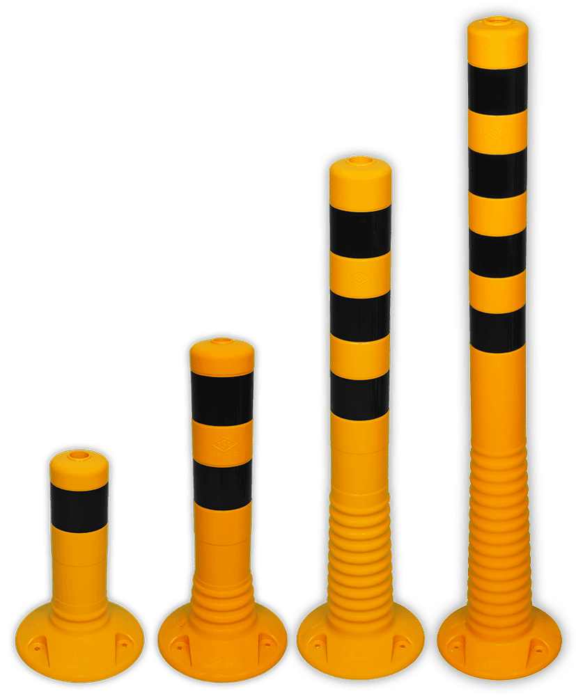 Poteau flexible anti-stationnement jaune/noir Ø80 mm