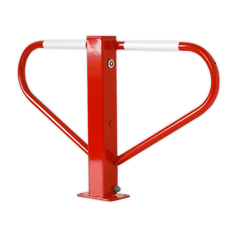 Barrière anti-stationnement de parking - rouge ou galvanisé - pliable avec serrure triangulaire