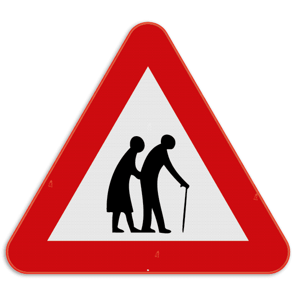 Verkeersbord SB250 - Overstekende ouderen