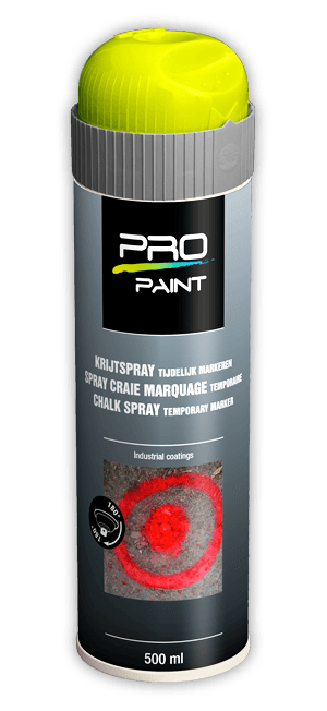 Krijtspray geel - tijdelijke markeerspray - 500 ml