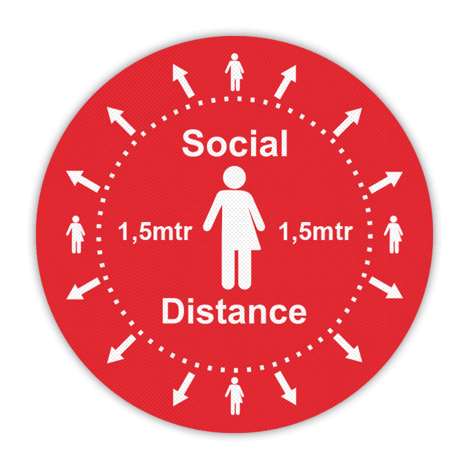 Vloersticker - Social distancing