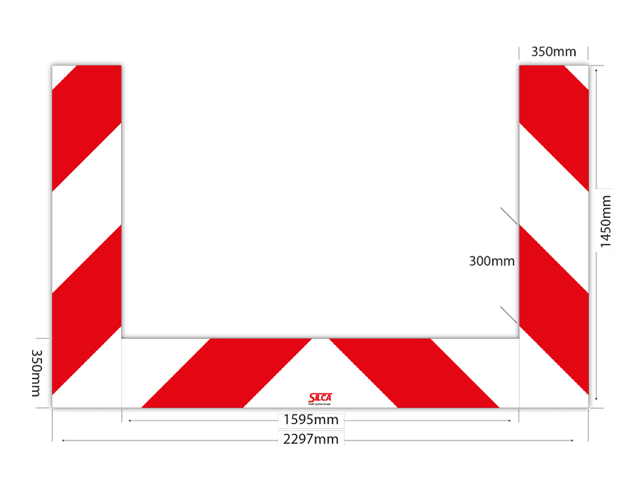 Kaderrand set 3-delig - 2297x1450x350mm rood/wit Silca/VPD | Klasse 3