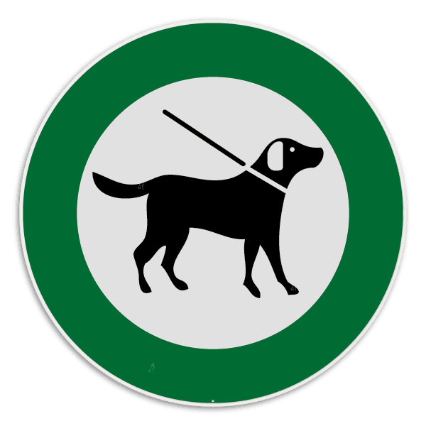Panneau chiens autorisés en laisse