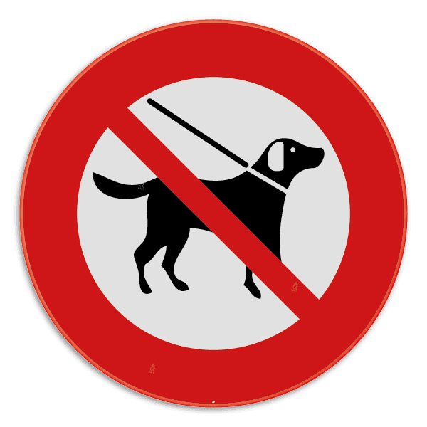 Panneau “Chiens interdits” – signalisation claire et résistante