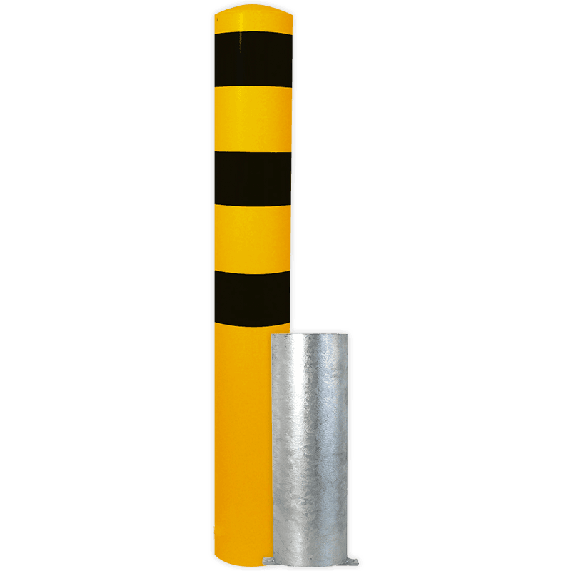 Poteau de protection Ø152x1500mm amovible- galvanisé ou jaune/noir