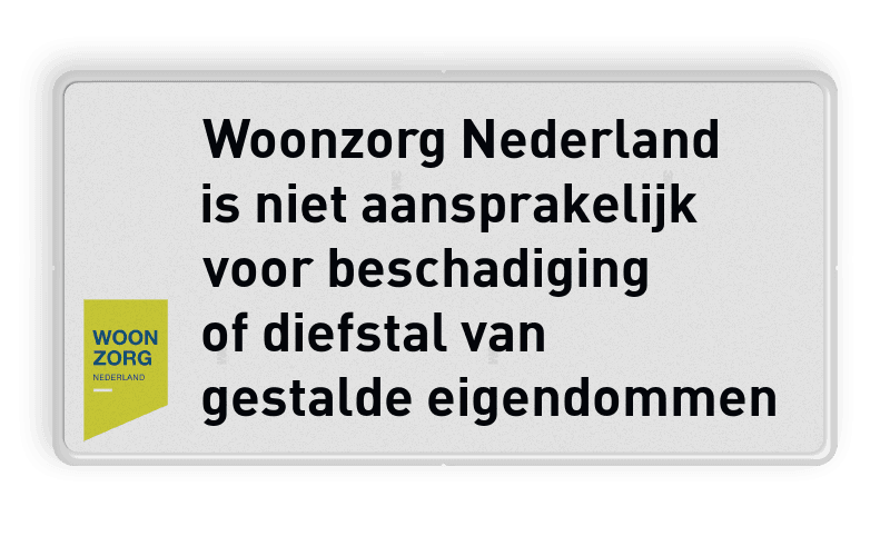 informatiebord in huisstijl Woonzorg Nederland