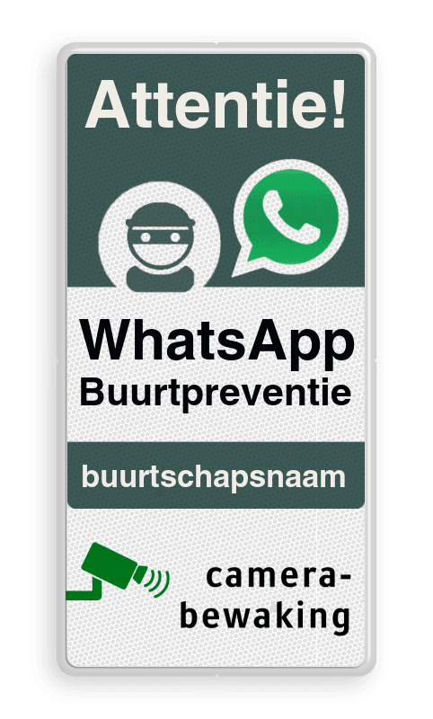WhatsApp Attentie Buurtpreventie Informatiebord 03 - L209wa-g