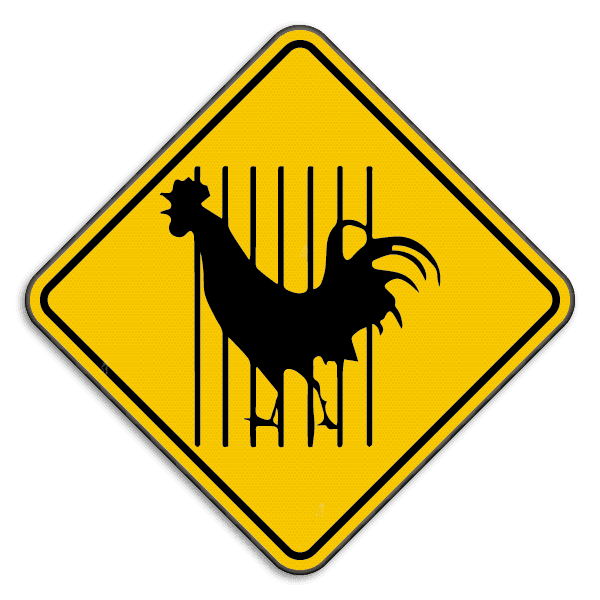Verkeersbord Australië - Haan