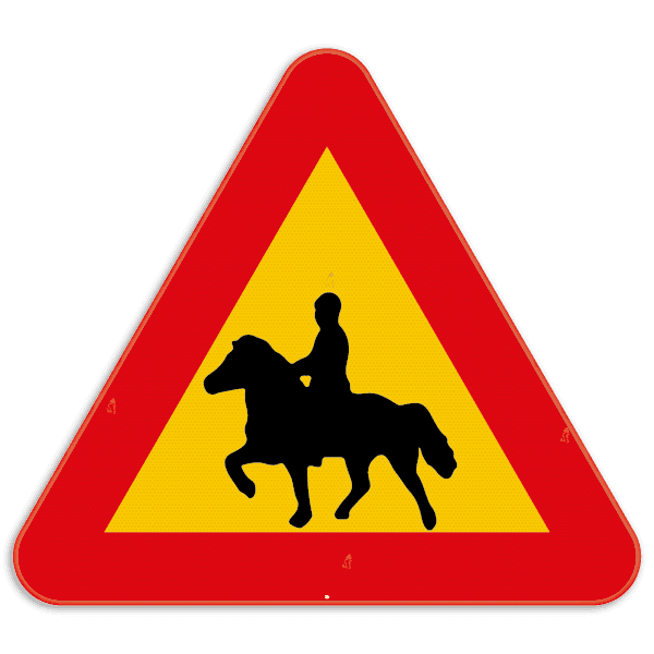 Verkeersbord Zweden - Ruiter