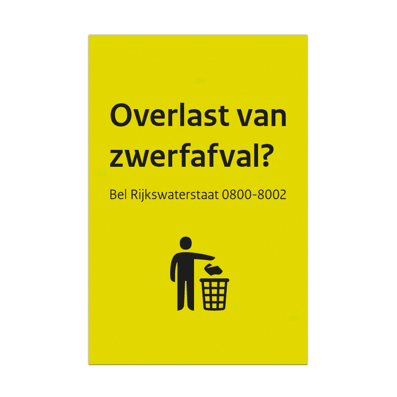 Informatiebord 2:3 (flexibel 1mm) - Last van zwerfafval? Bel Rijkswaterstaat
