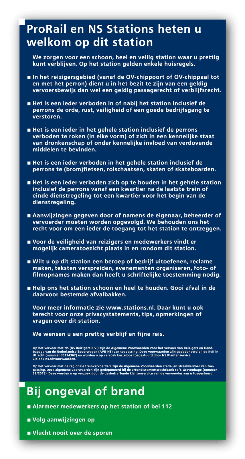 Huisreglement sticker 310x630mm + Antigraffiti laminaat