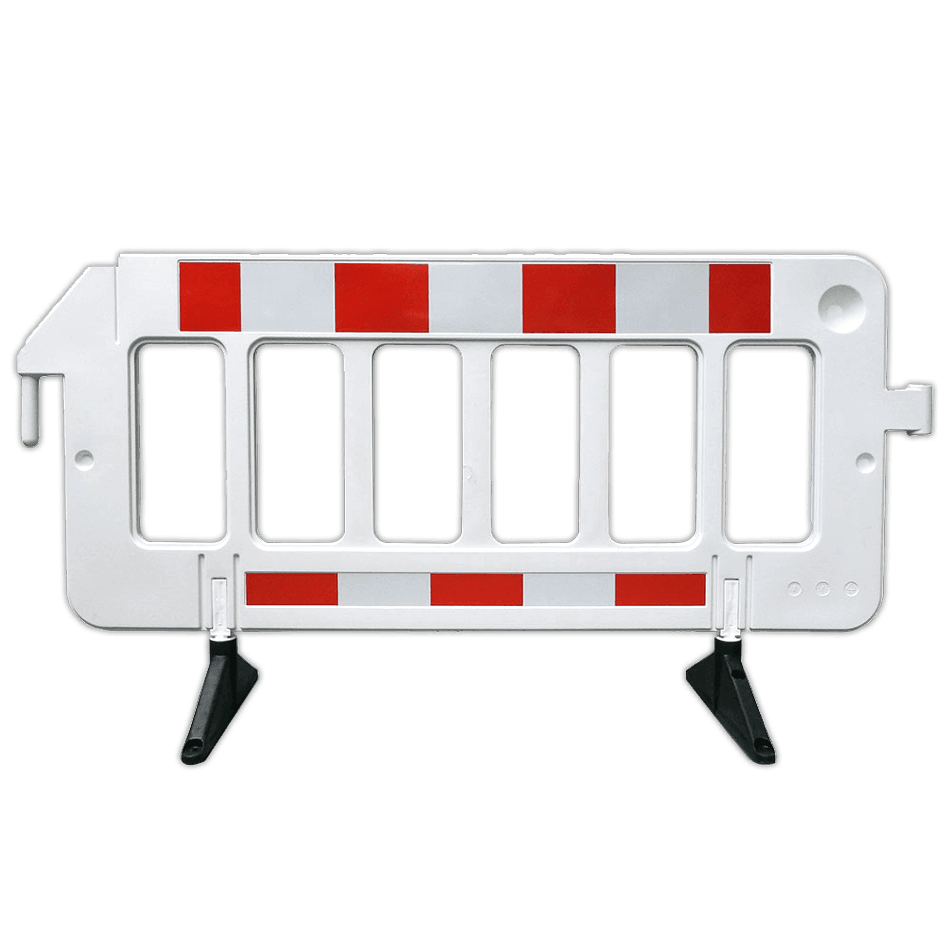 Kunststof dranghek wit - 2000x1000 mm reflecterend met inklapbare voeten