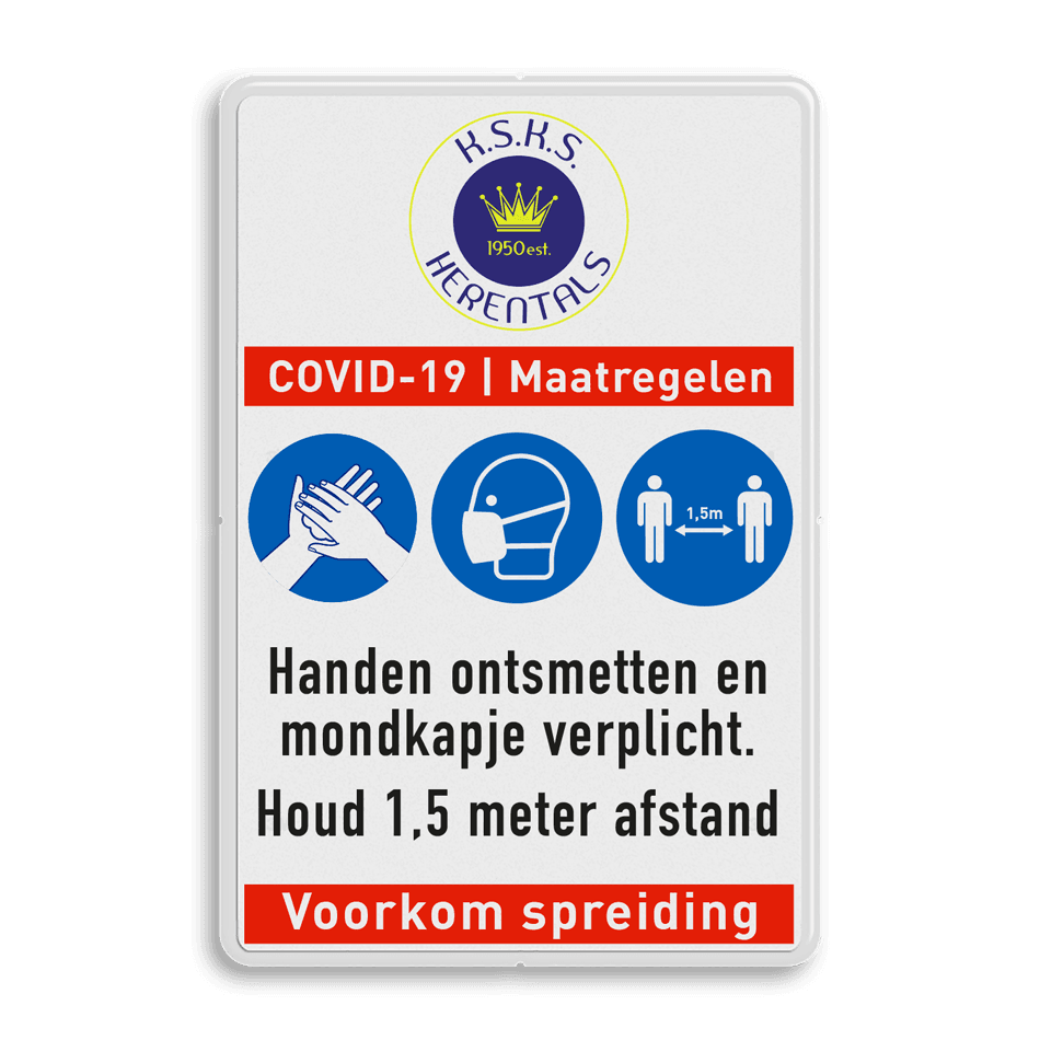 Informatiebord COVID-19 - maatregelen met eigen logo