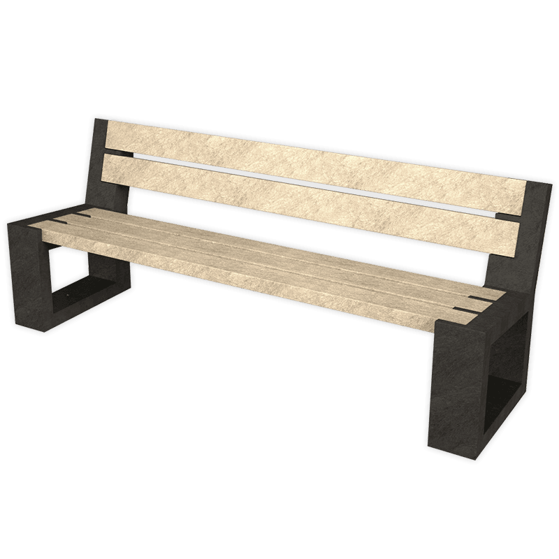 Parkbank - met rugleuning - Type Matrix - Tweekleurig