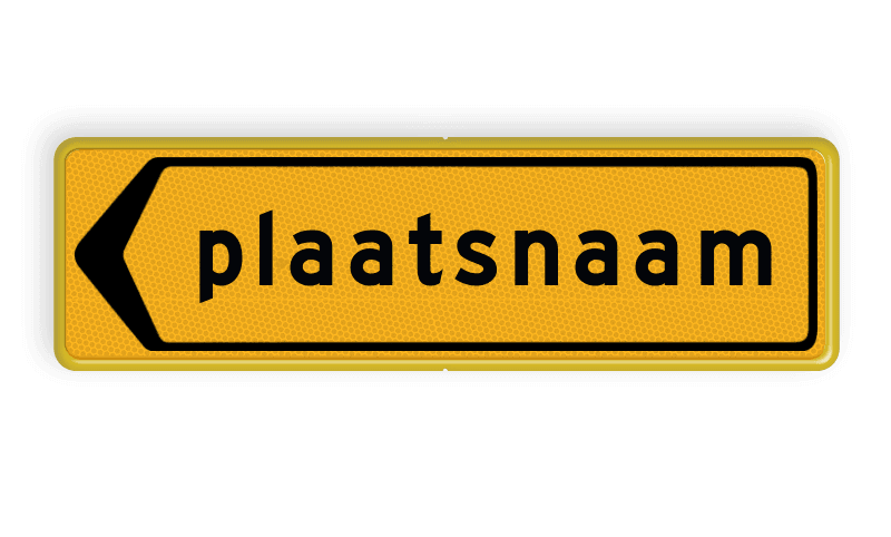 Omleidingsbord - T104l - Plaatsnaam - Werk in uitvoering