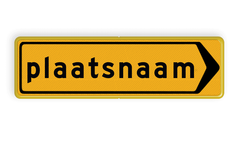 Omleidingsbord - T104r - plaatsnaam - Werk in uitvoering
