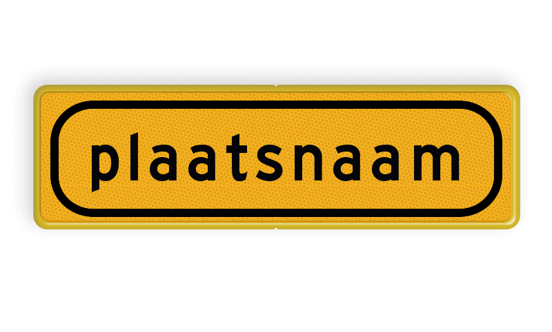 Omleidingsbord - T104-1 - plaatsnaam - Werk in uitvoering