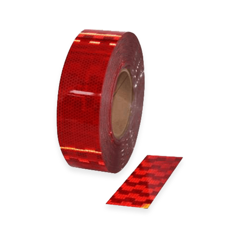 Bande réfléchissante rouge ECE 104 pour camion - 50 mm - rouleau de 12,5 ou 50 mètres