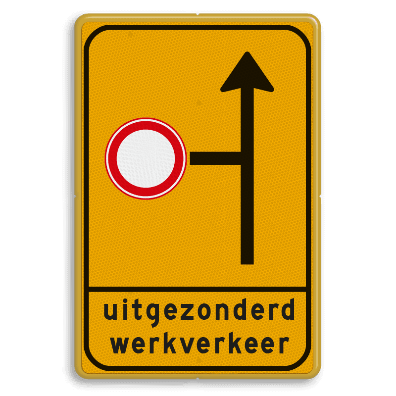 Omleidingsbord - WIU L10-01rdC01t-ob - uitgezonderd werkverkeer