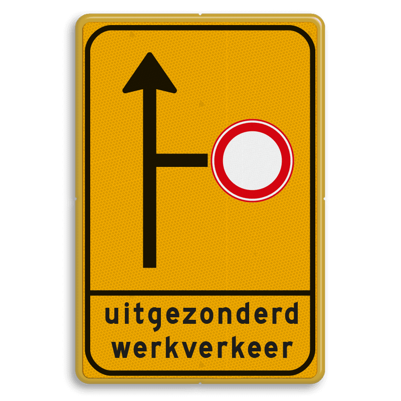 Omleidingsbord - WIU L10-01rdC01t-ob - uitgezonderd werkverkeer