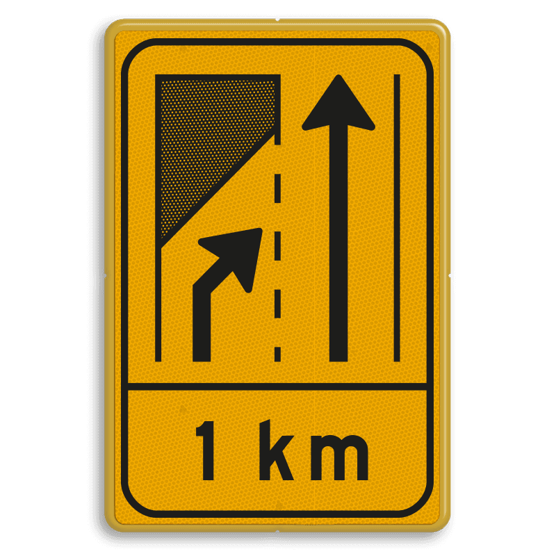 Omleidingsbord WIU T32-2r met afstand geel/zwart
