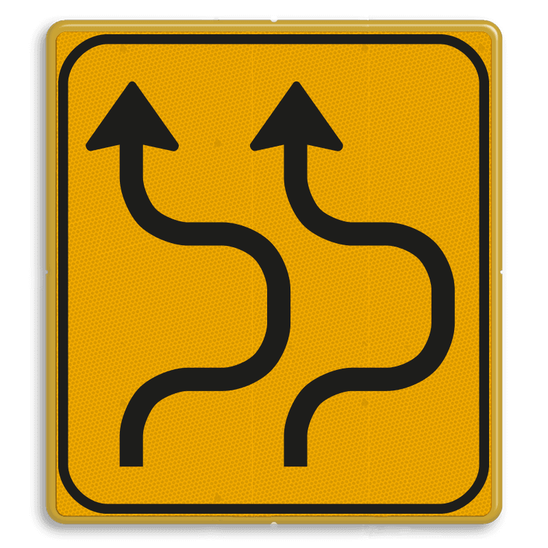 Omleidingsbord WIU T05-2r geel/zwart