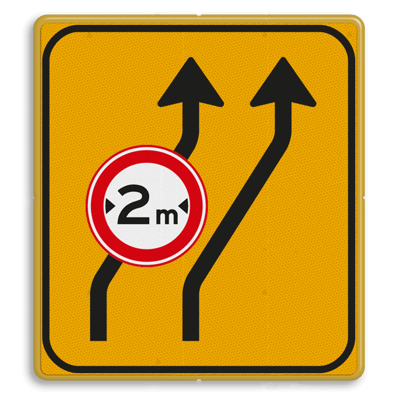 Omleidingsbord WIU T04-2rC18-2 geel/zwart