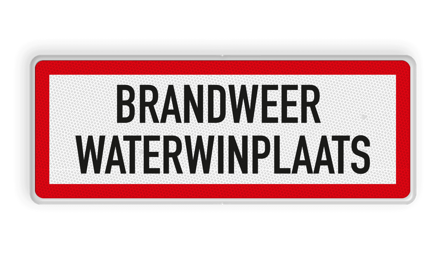 Brand bord met BRANDWEER WATERWINPLAATS - reflecterend