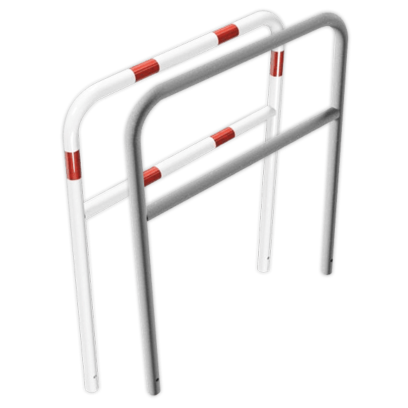 Barrière de guidage en acier - avec barre centrale - 1000x1200mm - montage dans le sol