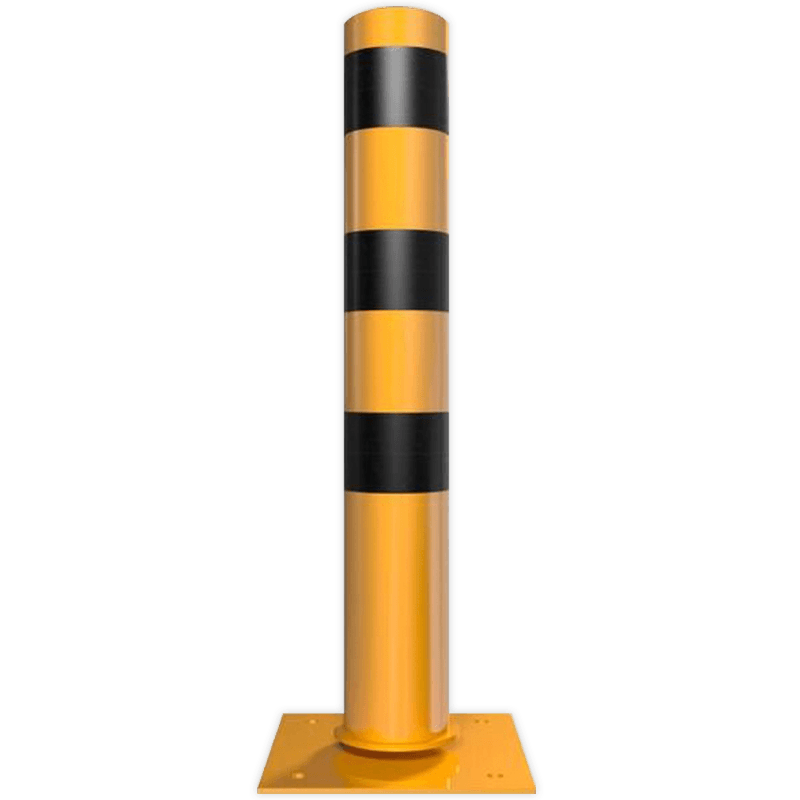 Poteau de protection flexible Ø152 avec pied, jaune/noir