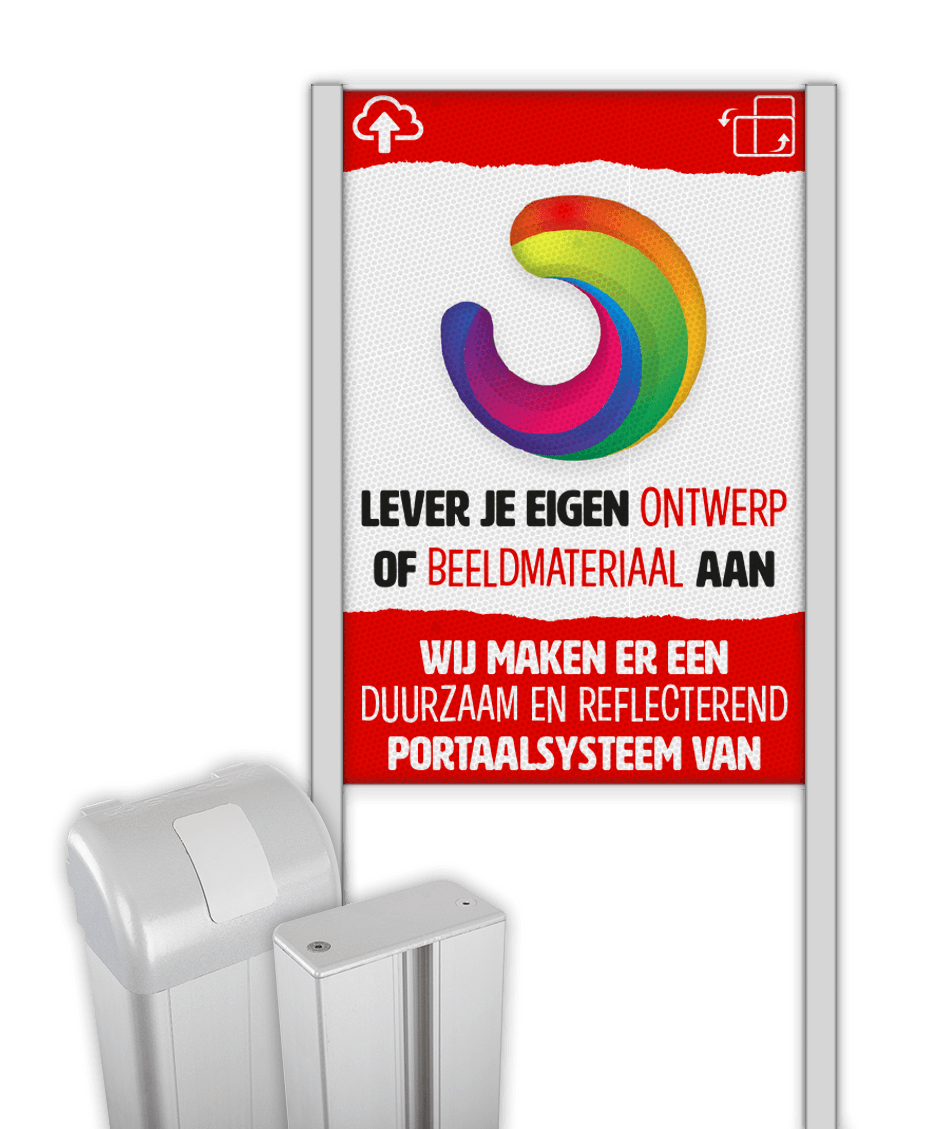 Portaalsysteem TS-50/100 met informatiebord (2:3) + eigen ontwerp/beeldmateriaal