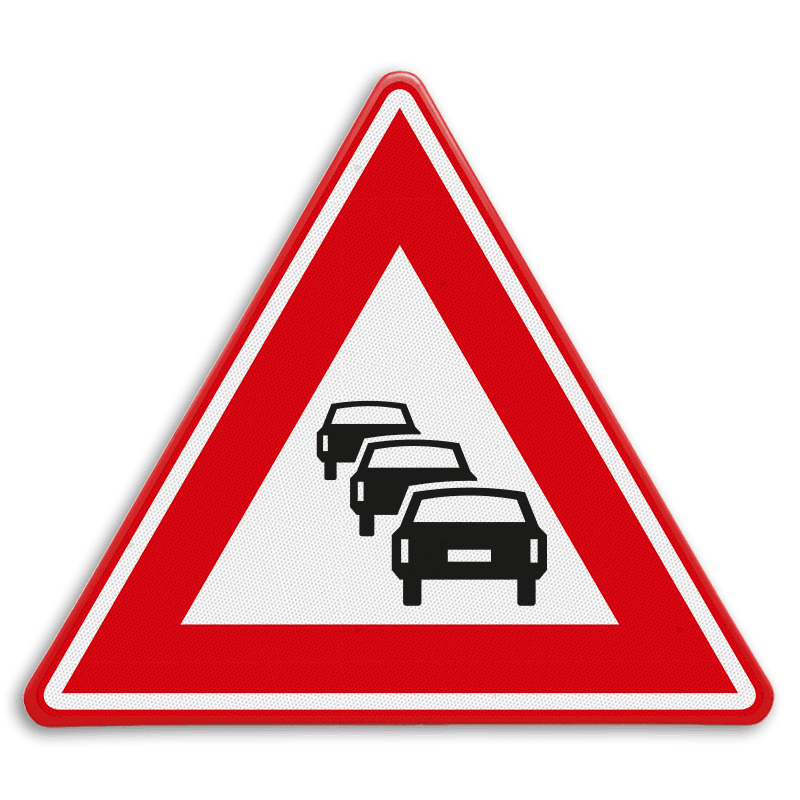 Verkeersbord RVV J33 - Vooraanduiding file