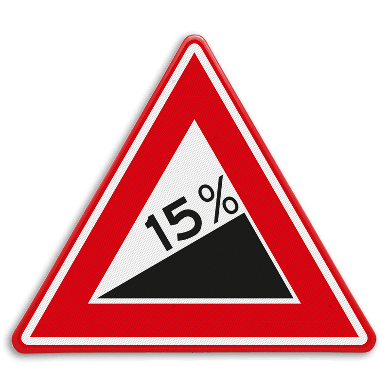 Verkeersbord RVV J06 - Vooraanduiding Steile Helling