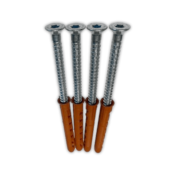 Jeu de vis/chevilles pour fixation au sol (jeu de 4 pièces)