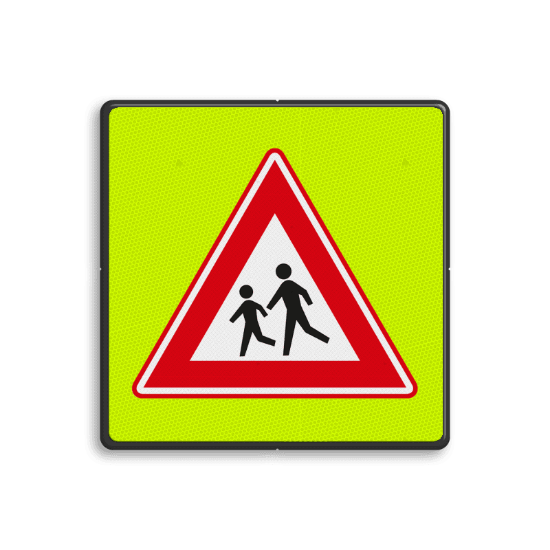 Verkeersbord RVV J21f - FLUOR Overstekende Kinderen