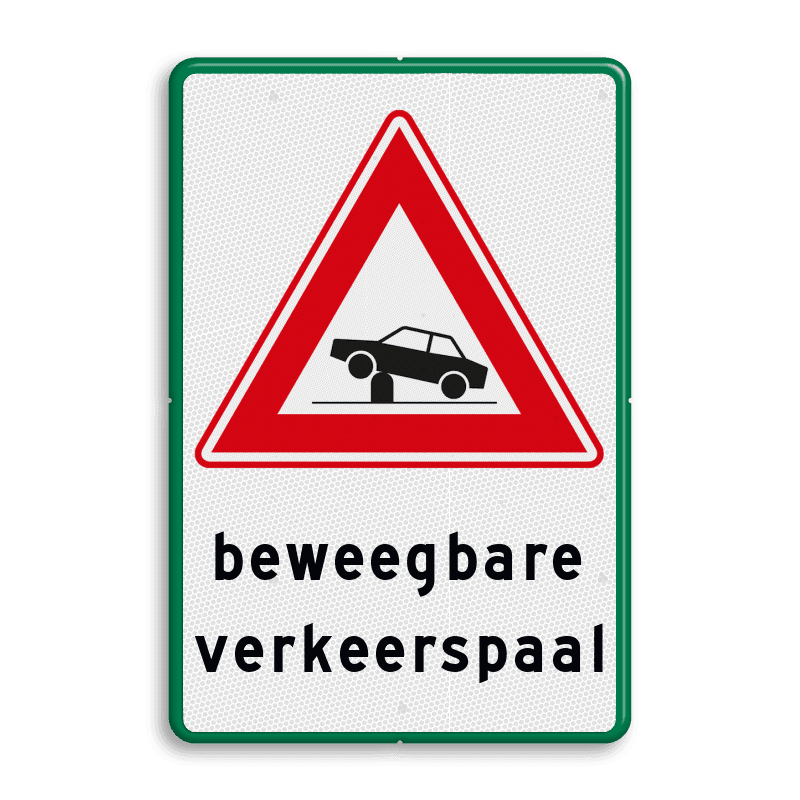 Verkeersbord RVV J39 - Vooraanduiding verkeerspaal + ondertekst
