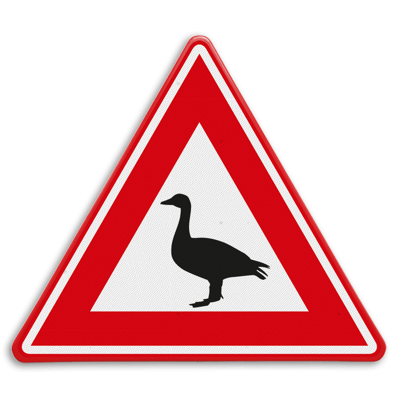 Verkeersbord - waarschuwing overstekende ganzen - reflecterend