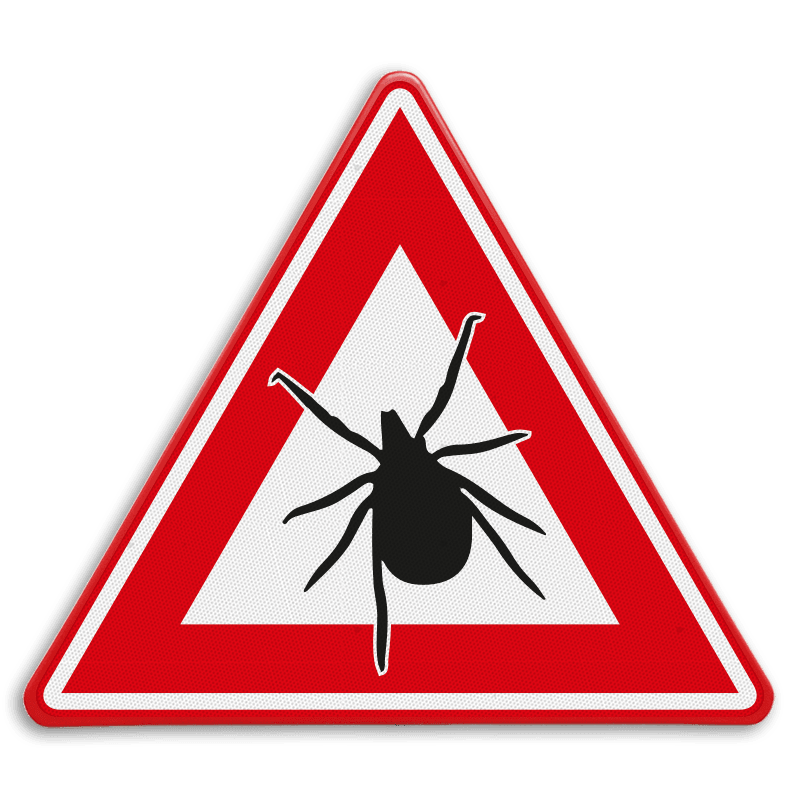 Verkeersbord - waarschuwing voor Teken(gebied)