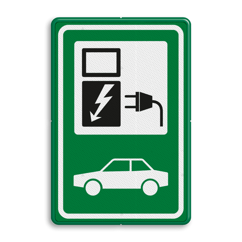 Verkeersbord BW101_SP19 - auto laadpunt - RAL6024
