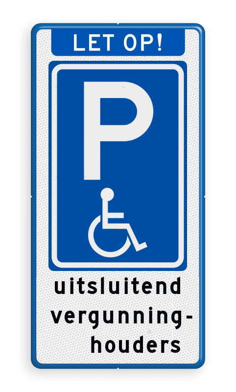Parkeerbord E06 mindervaliden - uitsluitend vergunninghouders