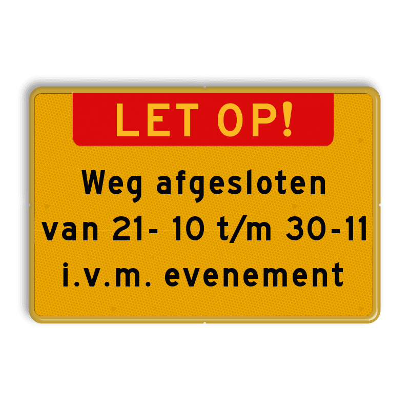 Tekstbord evenementen - 3:2 - Eigen tekst